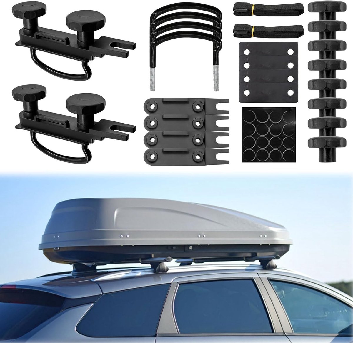 Dakkoffer bevestigingsset - universele U-beugels - complete installatieaccessoires - eenvoudig te monteren - ShopVlot