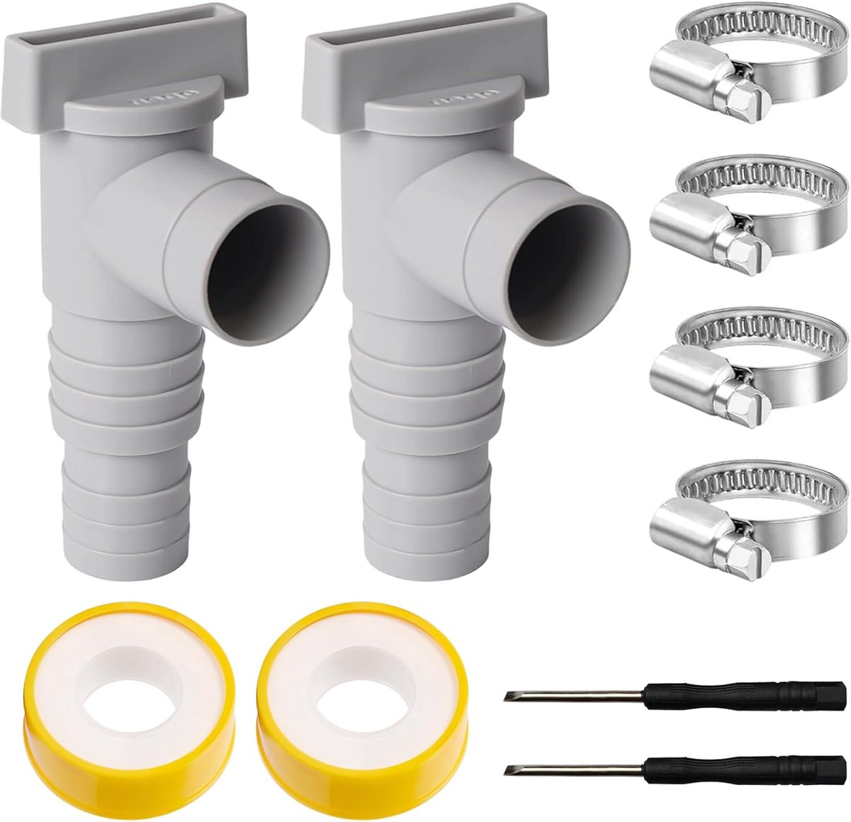 Pool afsluitkraan 32 mm/38 mm - robuust - universele aansluiting - eenvoudig onderhoud - ShopVlot