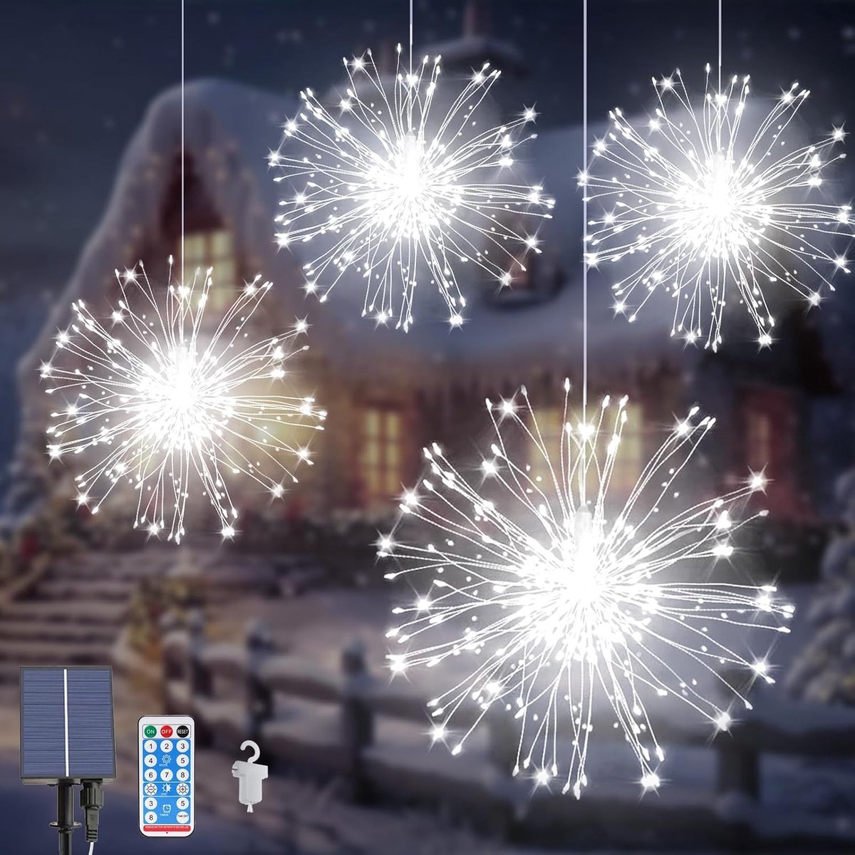 Solar vuurwerklicht 480 LEDs - hangend met 8 modi - waterdicht voor tuin - sfeervolle verlichting - ShopVlot
