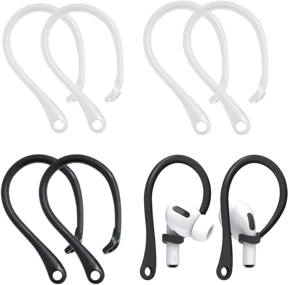 Anti-verlies Oordopjes - 4 Paar Silicone - Geschikt voor AirPods 1, 2, 3 en Pro - Ideaal voor Sportactiviteiten - ShopVlot