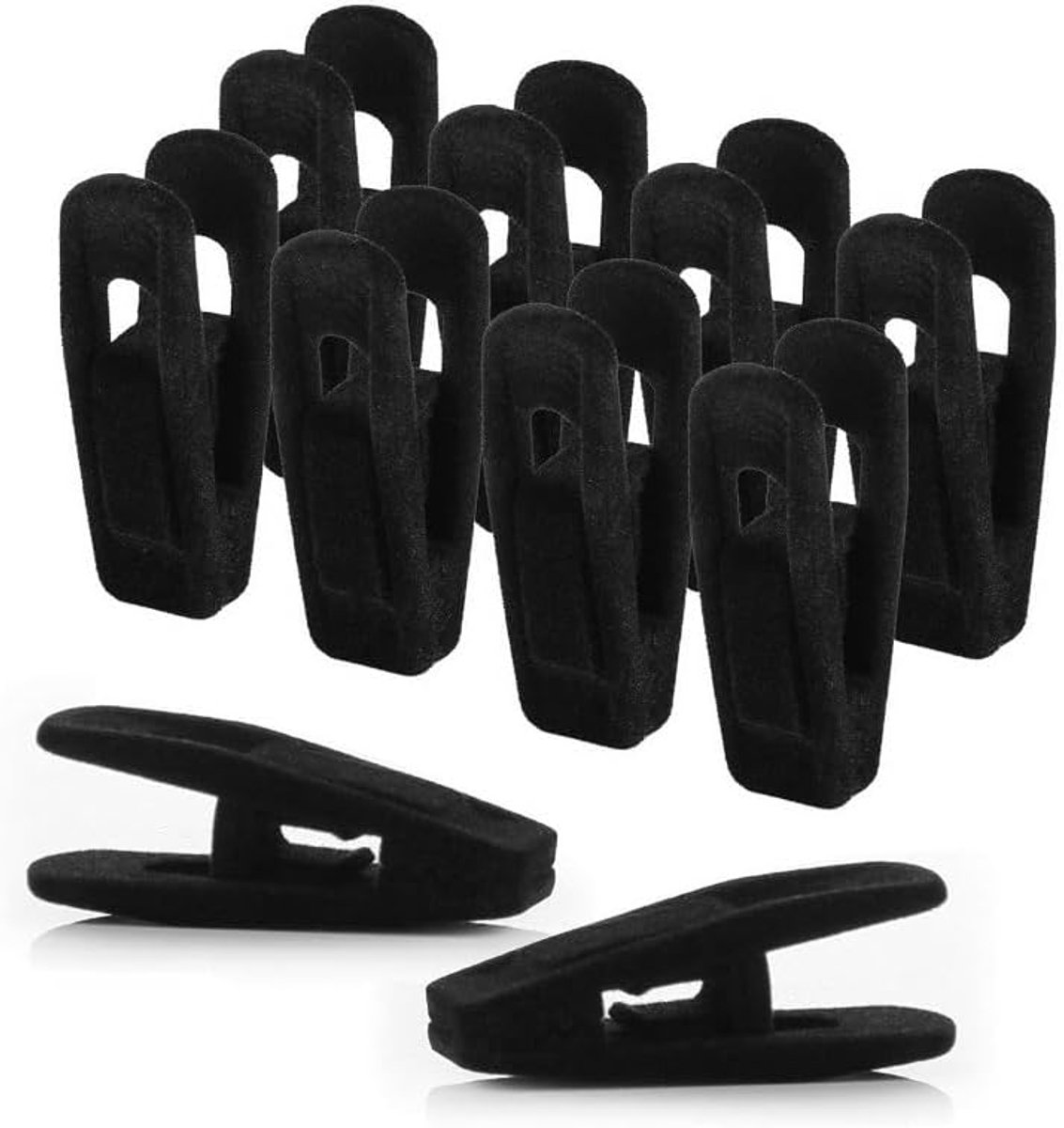 Broekhanger clips 24 stuks - zwarte fluwelen hangers - sterke grip - optimaliseer de opbergruimte - ShopVlot