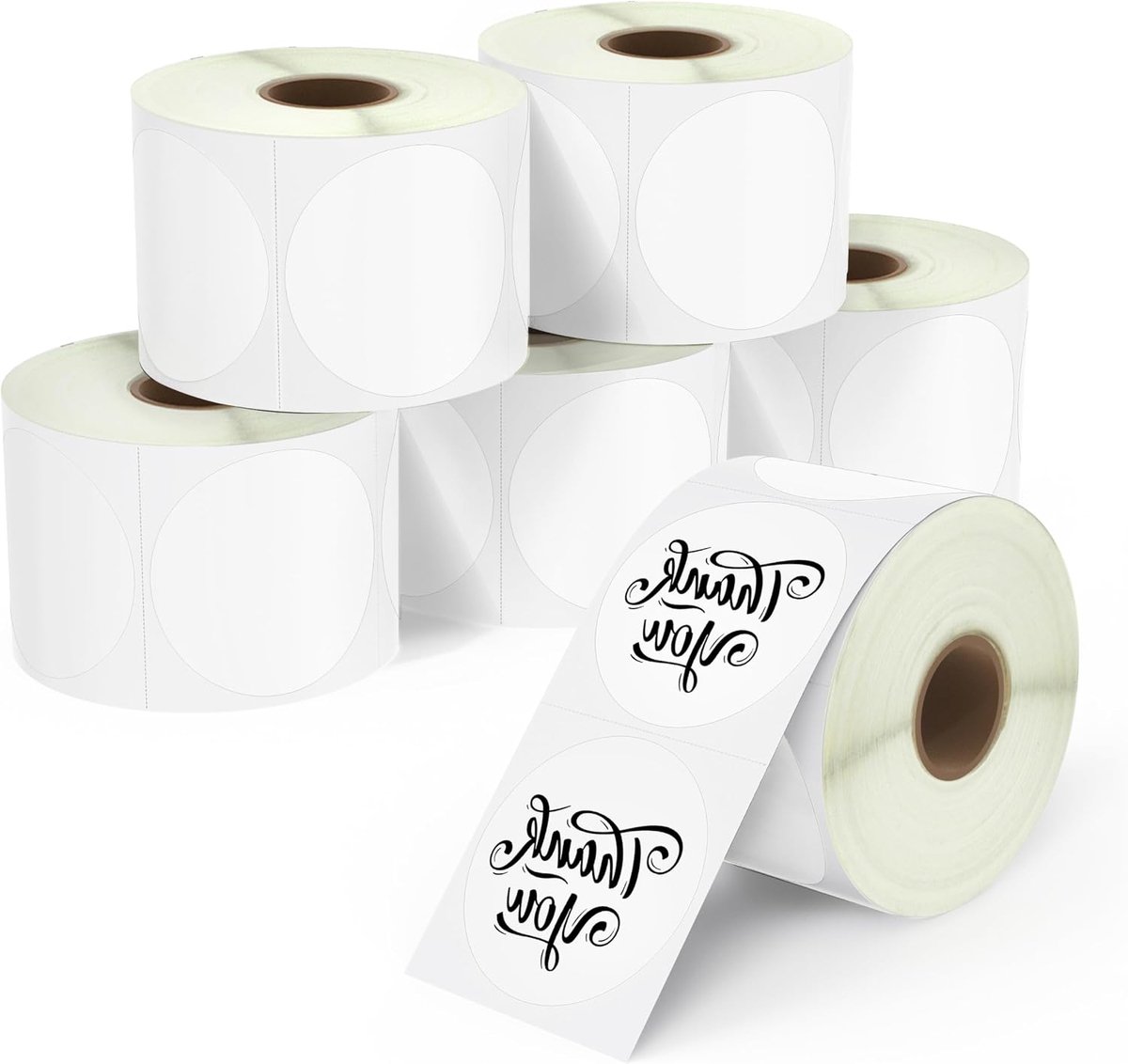 BETCKEY - 6 rollen afneembare, ronde folieetiketten, diameter 51 mm, 4500 ronde etiketten met gemakkelijk te - ShopVlot