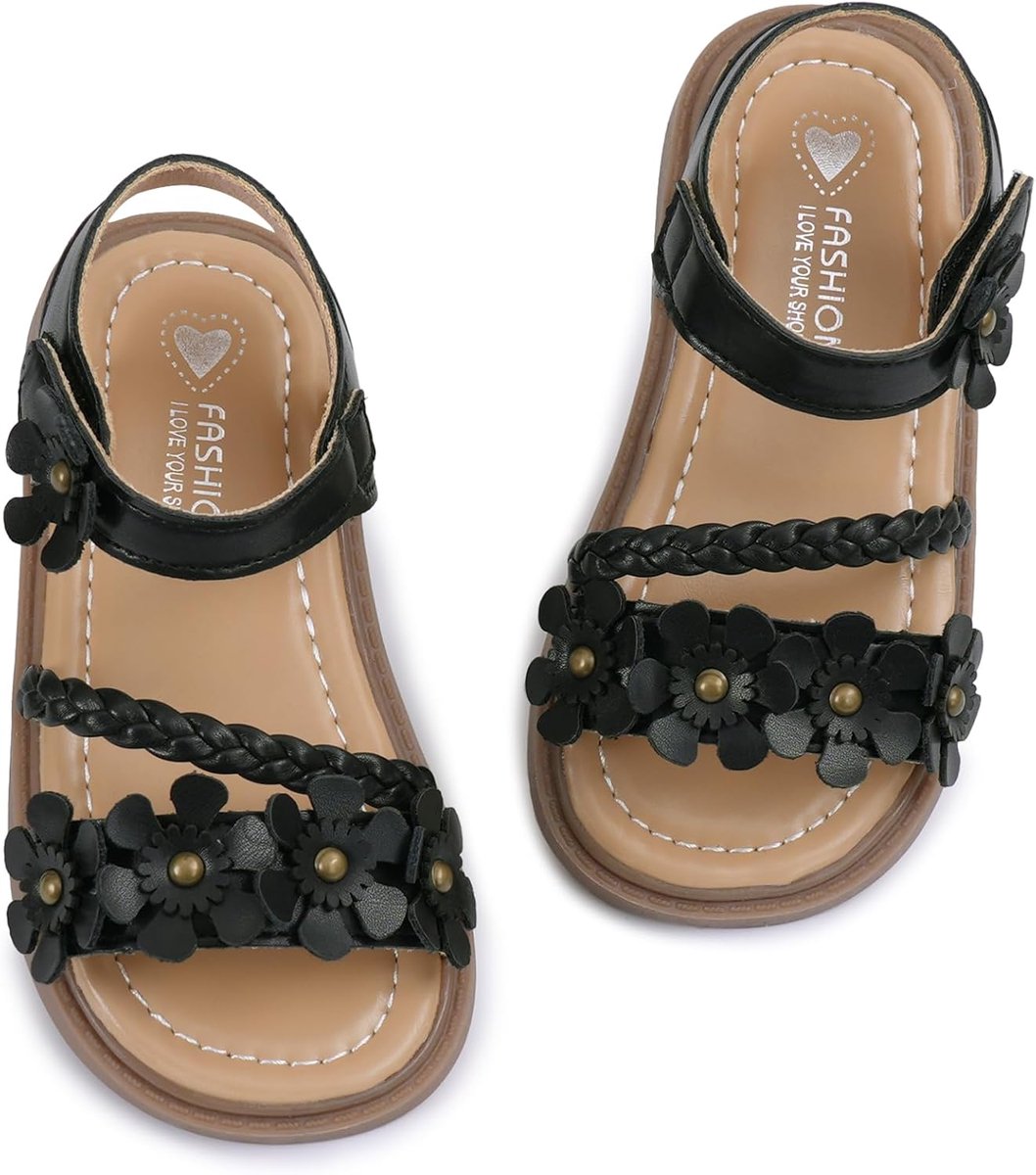 SEAUR Summer Sandals Girls Leather Sandals Walking Sandals Girls Flower Sandals Open Toe Sandals Girls Fashion Sandals - ShopVlot