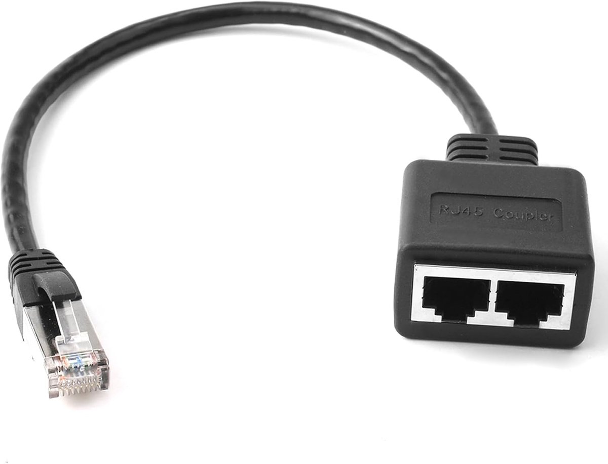 RJ45 Ethernet Splitter, Ethernet Splitter, Adapter Cable RJ45, 1 to 2, for Cat 5, Cat 5e, Cat 6, Cat 7, Network Change - ShopVlot