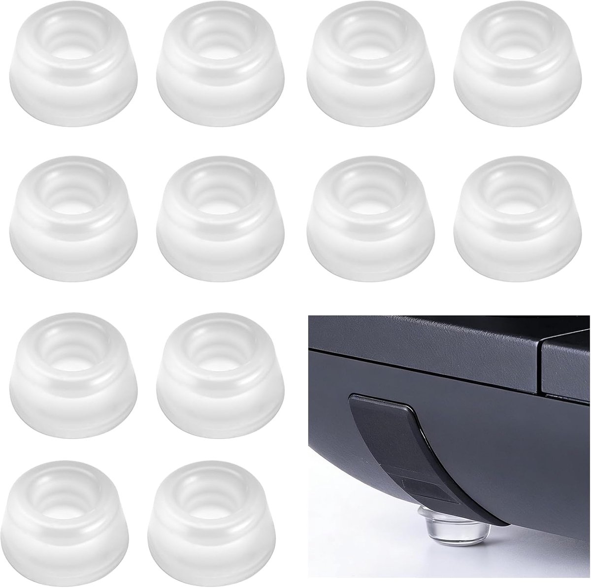 20pcs Self Adhesive Rubber Buffer Transparent 22mm Rubber Feet Bumpers Elastic Shock Absorbers Transparent Adhesive - ShopVlot