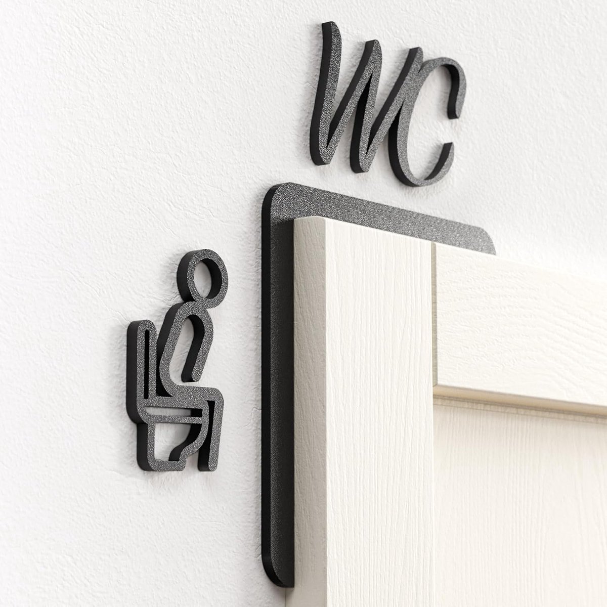 Modern door frame sign for home, toilet lettering, self-adhesive and durable, wall decoration for home and work areas - ShopVlot