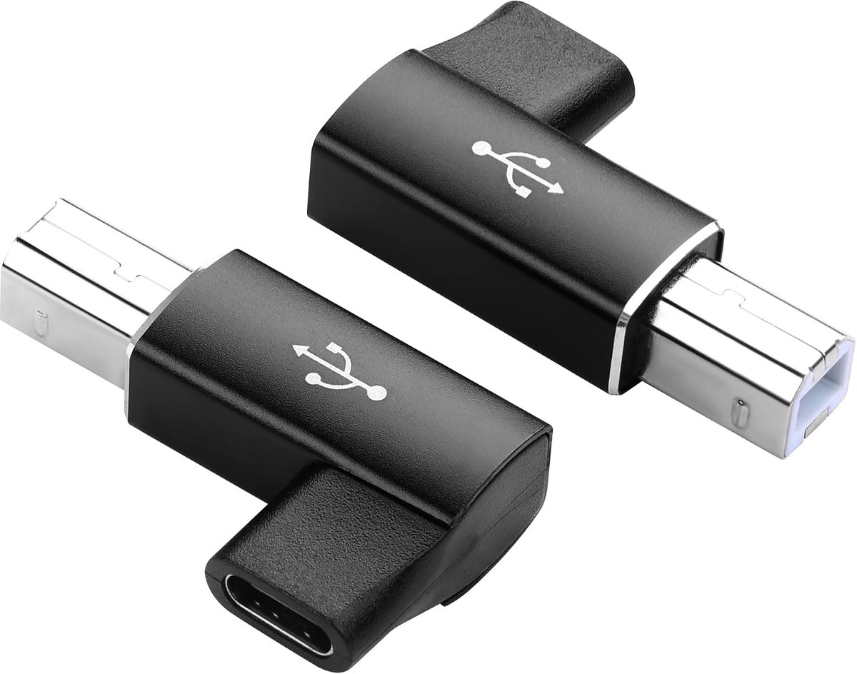 90 Degree USB C Female to USB B Male MIDI Converter, Support Data Sync Compatible with Printer, Scanner, Electric - ShopVlot