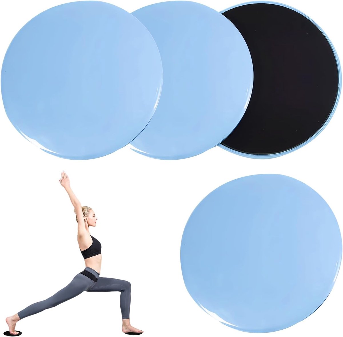4 stuks fitnesssliders, pilates sliders voor full-body training, sliders fitness voor romptraining en thuistraining - ShopVlot
