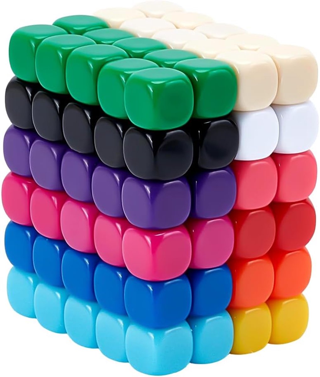 ORIGACH 120 stuks blanco dobbelstenen 16 mm acryl gekleurde dobbelstenen diverse kleuren doe-het-zelf dobbelstenen - ShopVlot
