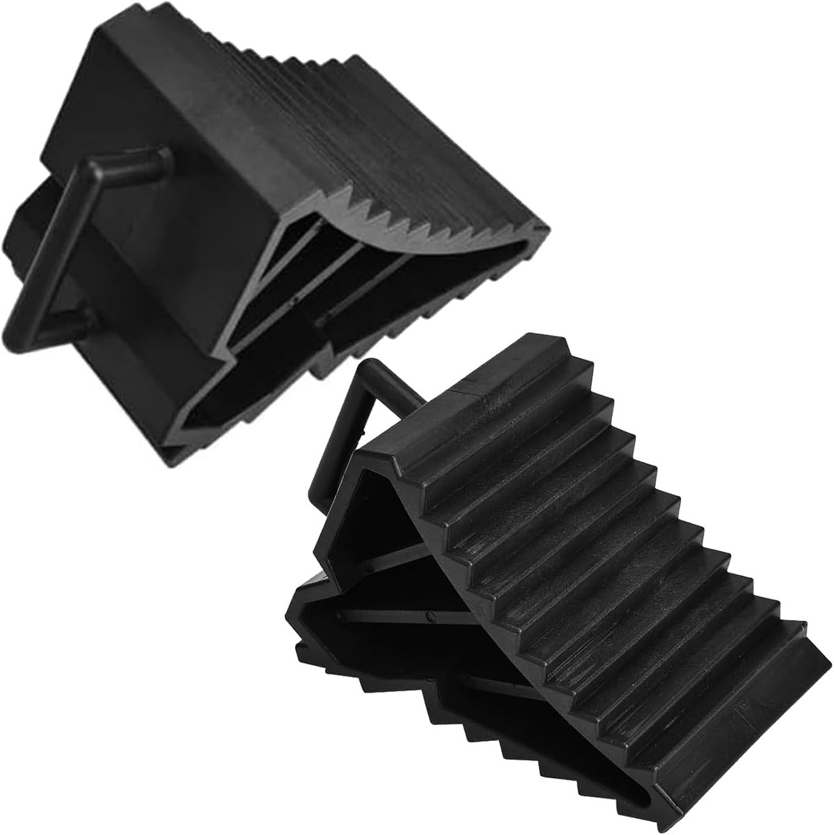 Pack of 2 Plastic Underlay Wedges with Handle Brake Wedges Trailer Wedges up to 1.6 T Wheel Wedge Brake Wedge Support - ShopVlot