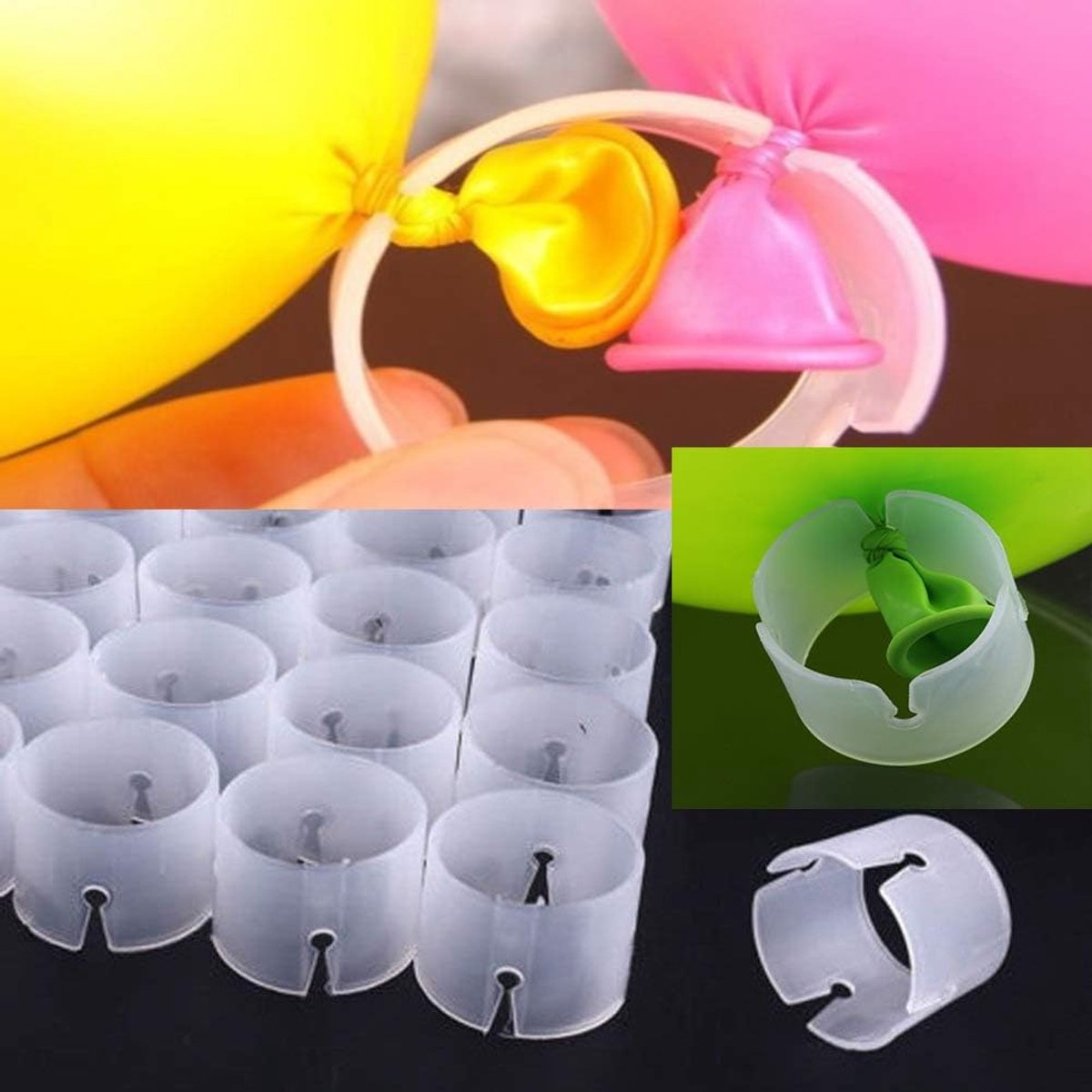 50pcs Balloon Arch Connectors, Balloon Clip Ring, Balloon Buckle for Wedding Decoration - ShopVlot