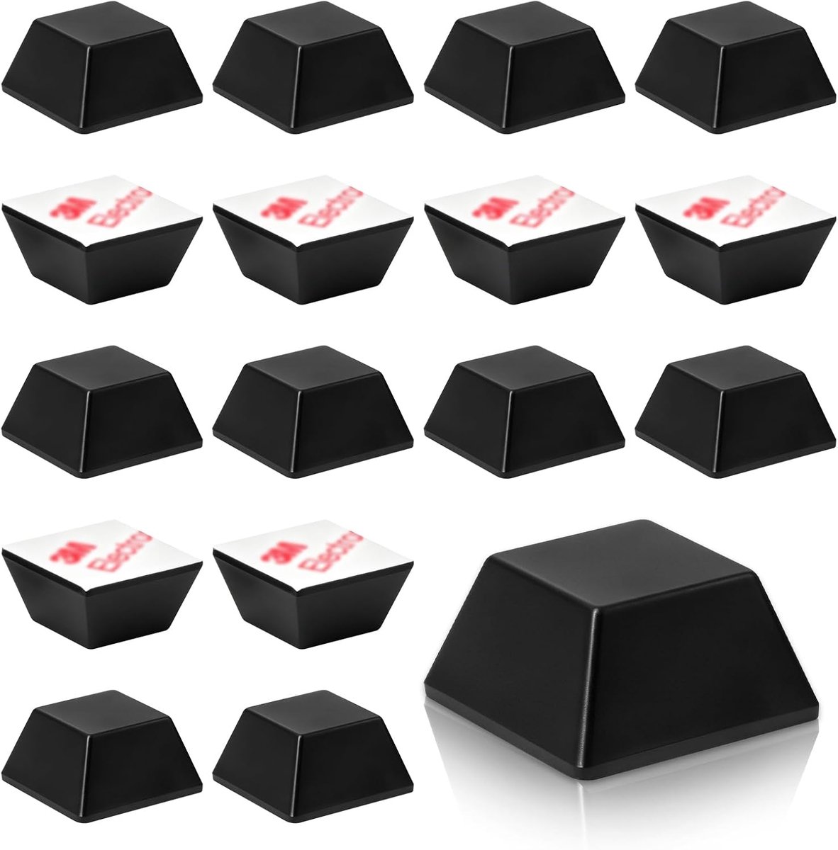 Pack of 8 Rubber Feet Self Adhesive Black 20 x 20 x 10 mm Silicone Feet Trapezoid Spacers Self-Adhesive Anti-Vibration - ShopVlot