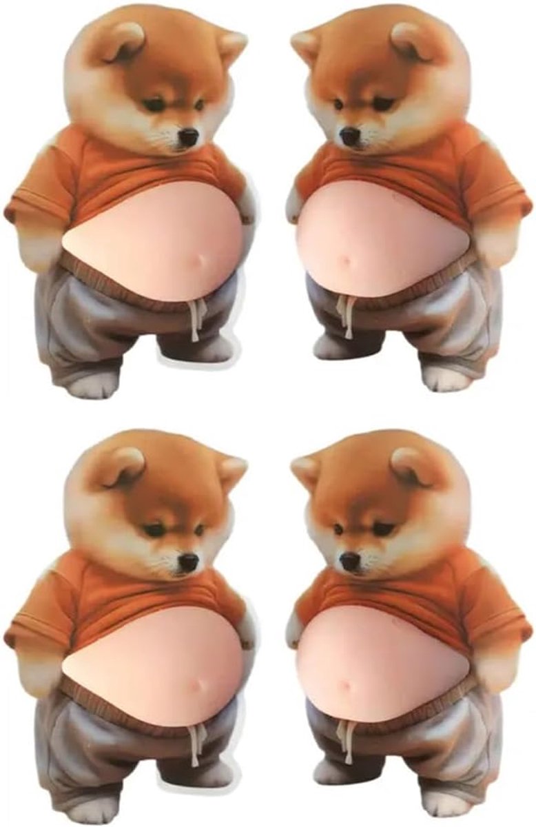 2 Paar Creatieve Shiba Inu Bumper Stickers - PVC & TPR Materiaal - ShopVlot