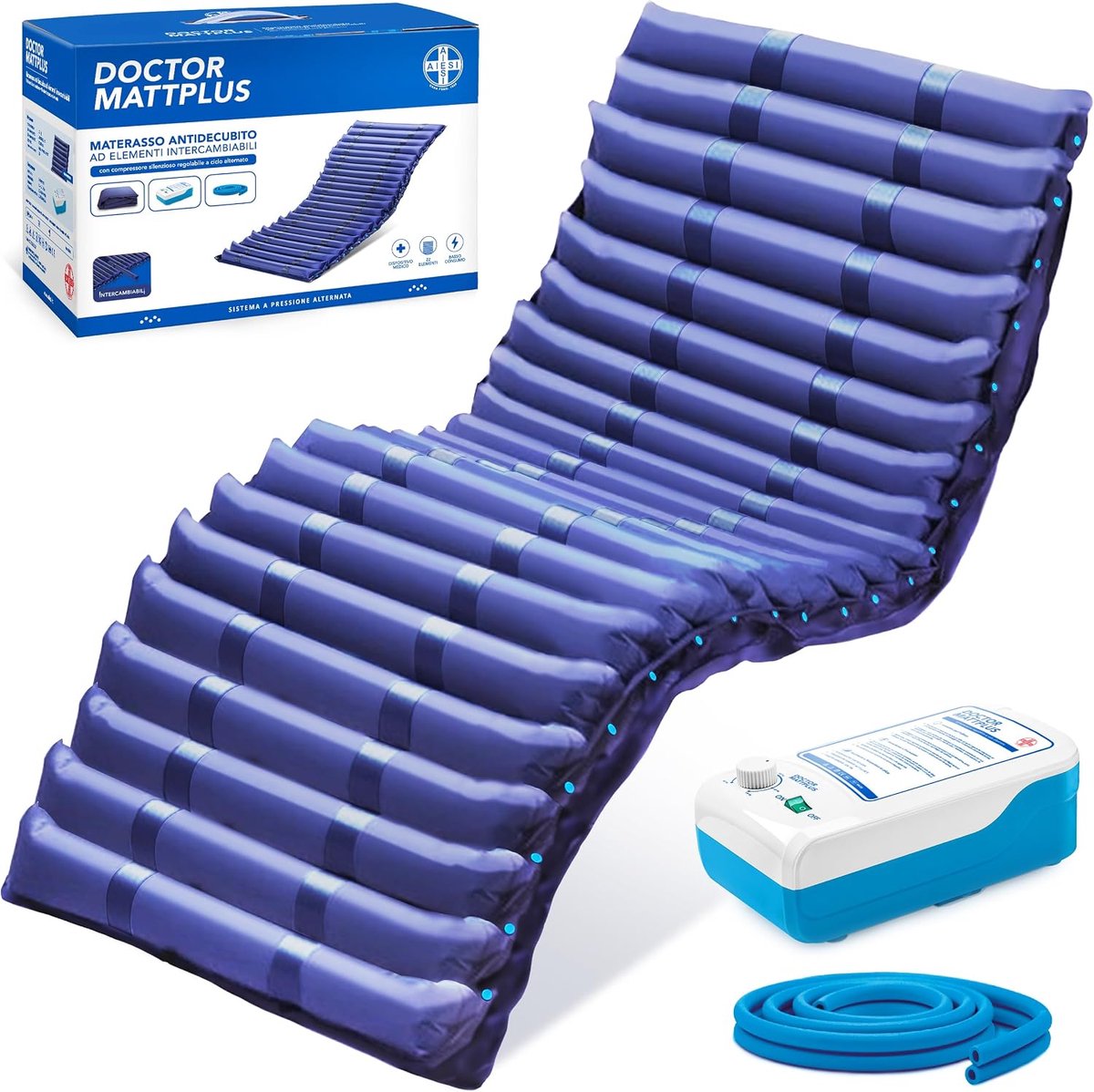 AIESI Antidecubitus Mattress with interchangeable elements and adjustable change cycle compressor DOCTOR MATTPLUS, 22 - ShopVlot