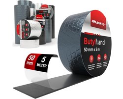 HASKYY Waterproof tape butyl tape, 50 mm x 5 m, anthracite, high-quality self-adhesive with aluminium foil, butyl - ShopVlot
