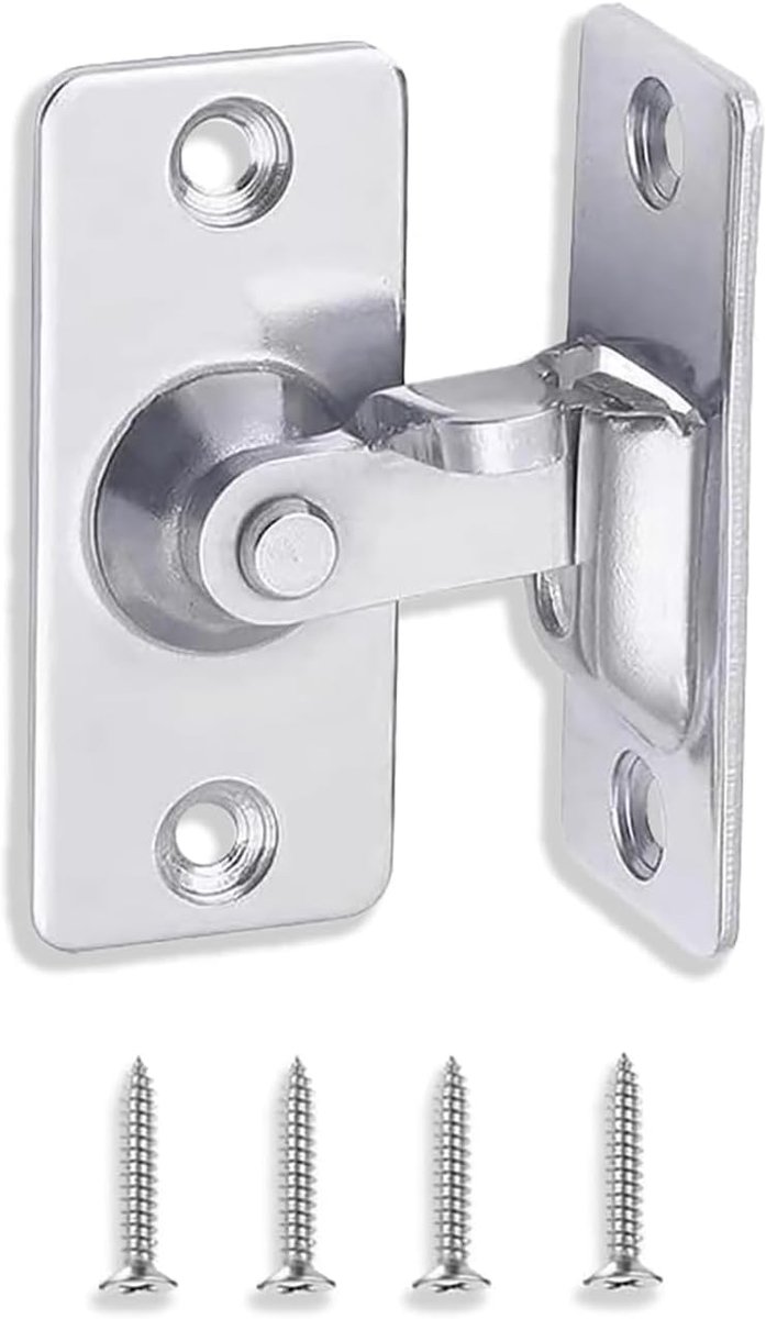 Deurslot 90° - RVS 304 - Versterkte basis - Voor schuifdeuren - ShopVlot