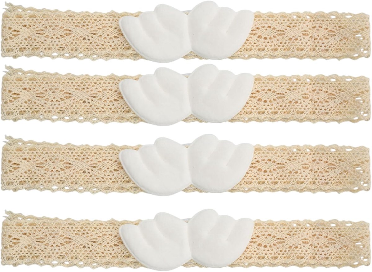 Gordijnhouders engelenvleugels set van 4 - verstelbaar - beige - perfect voor kinderkamer of woonkamer - ShopVlot