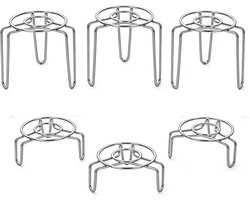 6-delige Roestvrijstalen Stoomrek - Ronde Stoomrek - MinitialRoestvrijstalen Stoomrek - Ovenrooster - Stapelbaar statief, geschikt voor kleine potjes en babyvoeding - 6.6 × 3 cm,6.6 ×5 cm - RVS -Voor Koken,Bakken, Inmaken - Zilver
