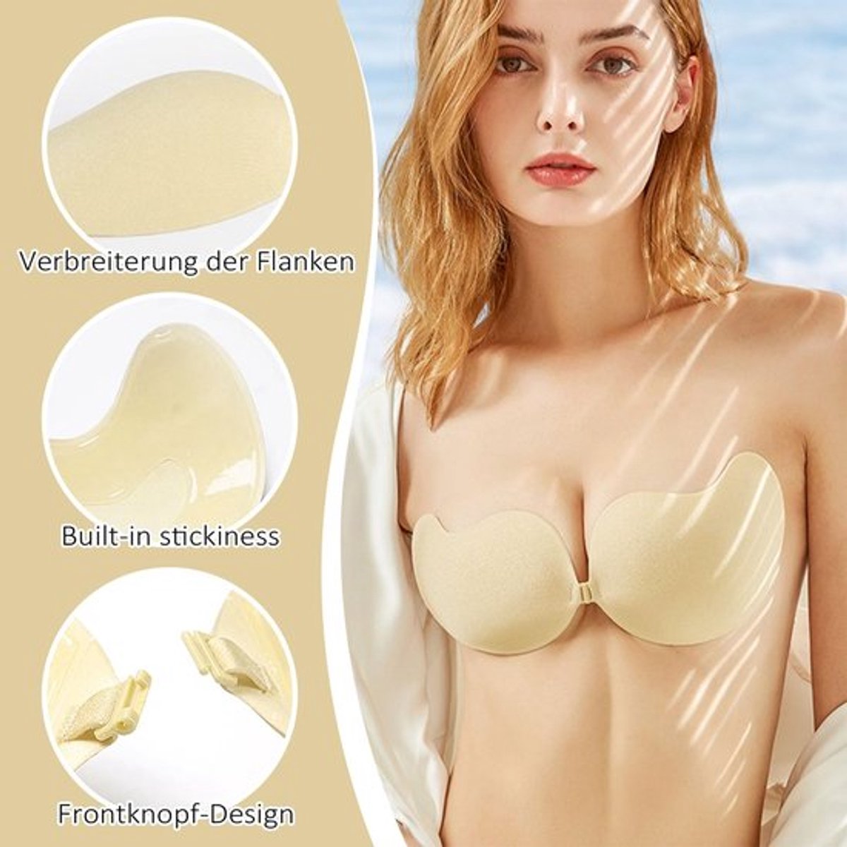 Onzichtbare Beha - 2 Stuks Kleverige Beha's - Push-Up - Strapless - Zelfklevende - Waterdicht en Ademend - Plakbeha