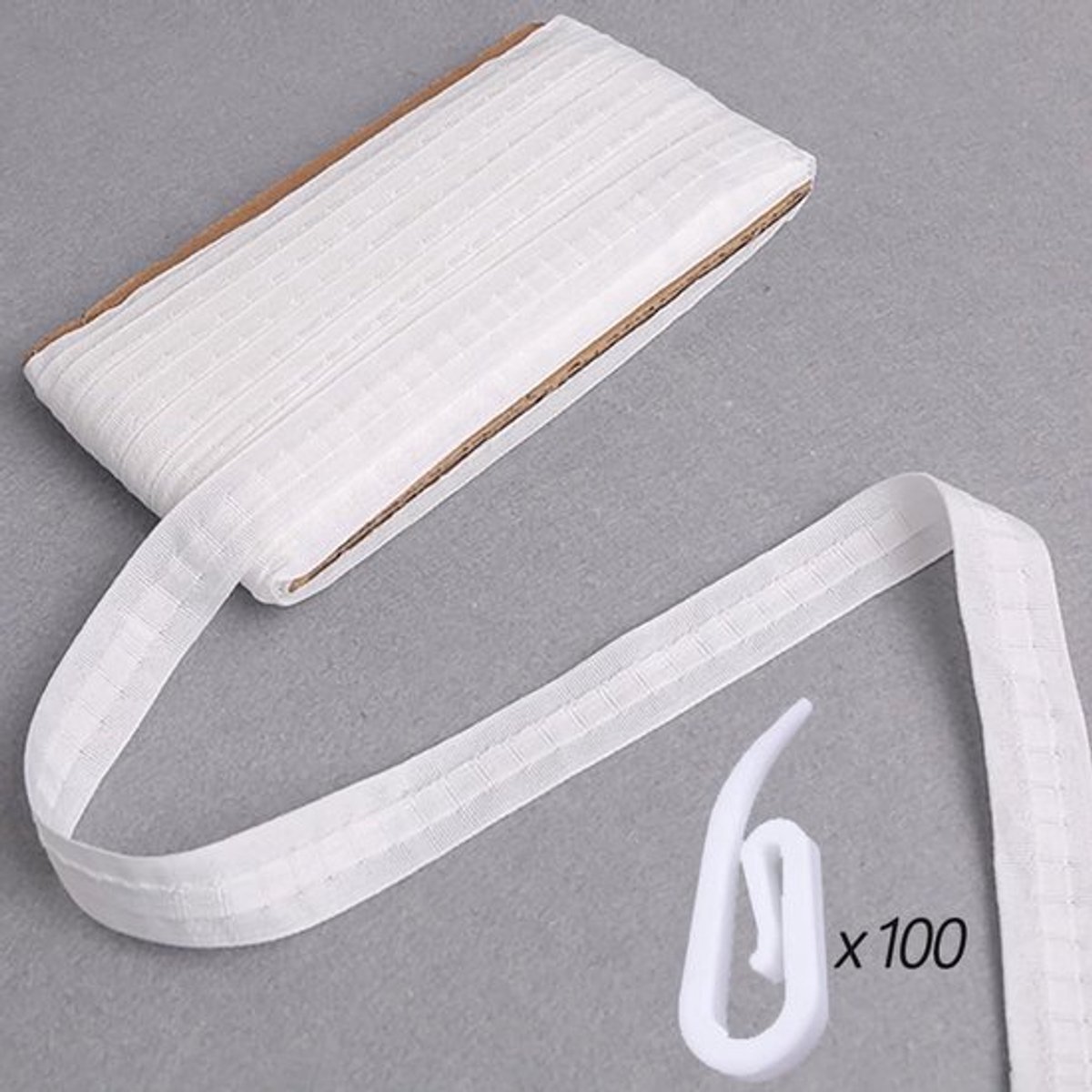 Gordijnband 10M - Plooiband - Gordijnhaken - Gordijnbinder - Creatief naaien - 100% polyester, 3CM hoog
