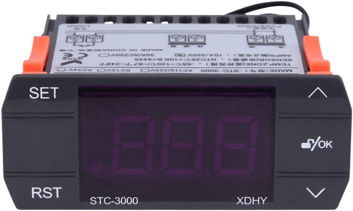 SnelShoppen - Digitale Temperatuurregelaar STC-3000, 110V-220V Touch Thermostat met Sensor, 0.1°C Precisie voor Gewächshuis, Landbouw en Koelruimtes (