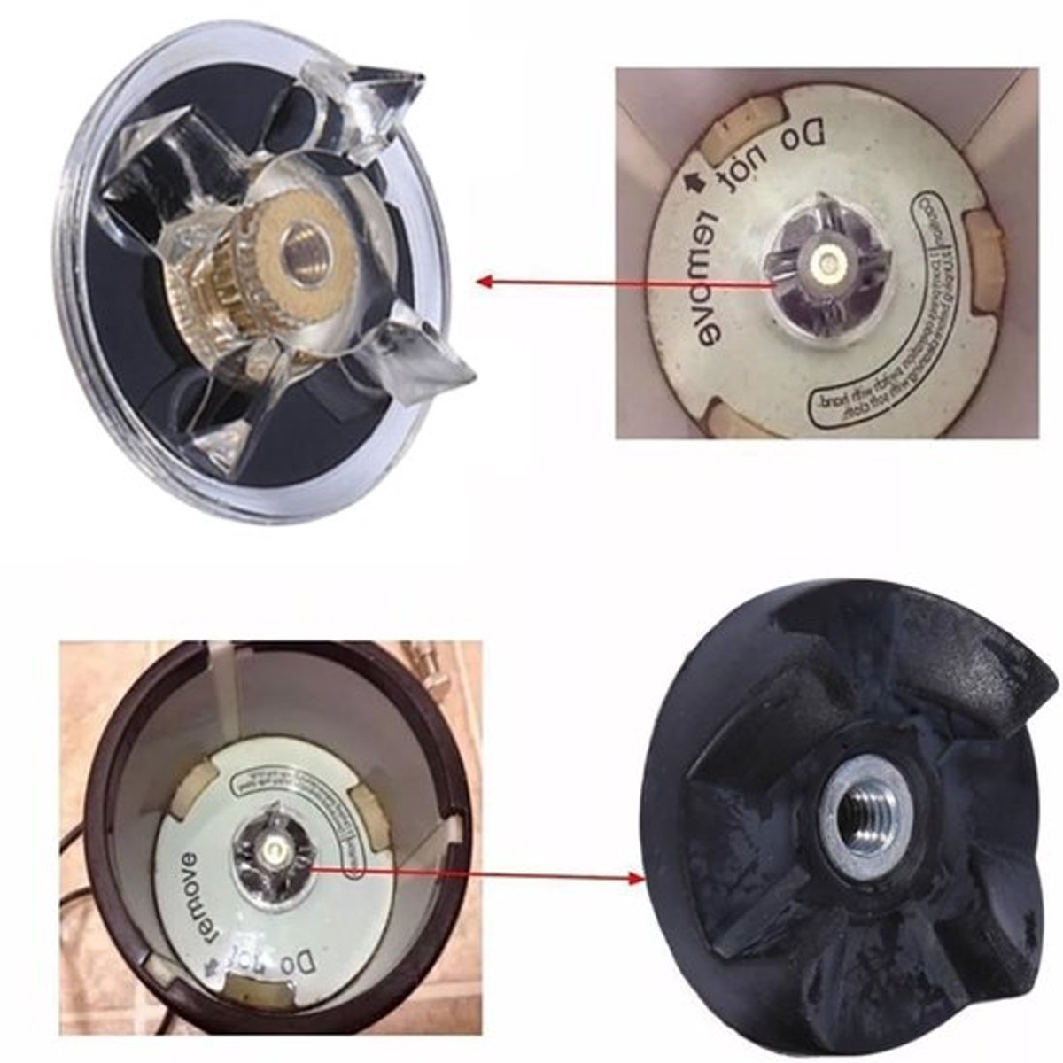 Basistandwielen Vervangingsset - 2 Rubberen Bladtandwielen - 2 Kunststof Basisversnellingen - Geschikt voor Magic Bullet - Diameter 3-3,2 cm - Hoogte 1 cm - Blenderonderdelen