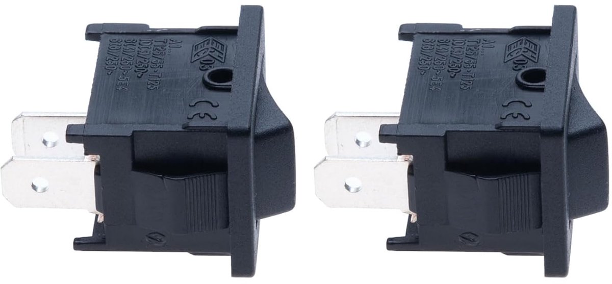 Mini Rocker Switch 12V 2 Pin - SPST ON OFF - Zwart - Geschikt voor auto, boot en DIY - ShopVlot