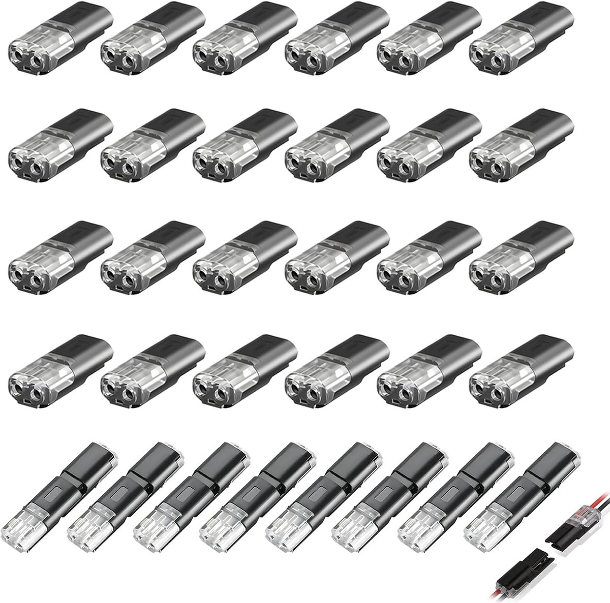 2 Pin Kabel Connectoren - Pack van 40 - Waterdicht en Stofdicht - Eenvoudige Installatie voor Auto's en LED Verlichting - ShopVlot