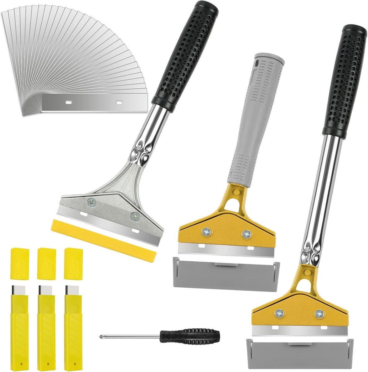 behangschrapers set van 3 - zware kwaliteit - antislip handgreep - ideaal voor het verwijderen van stickers - ShopVlot