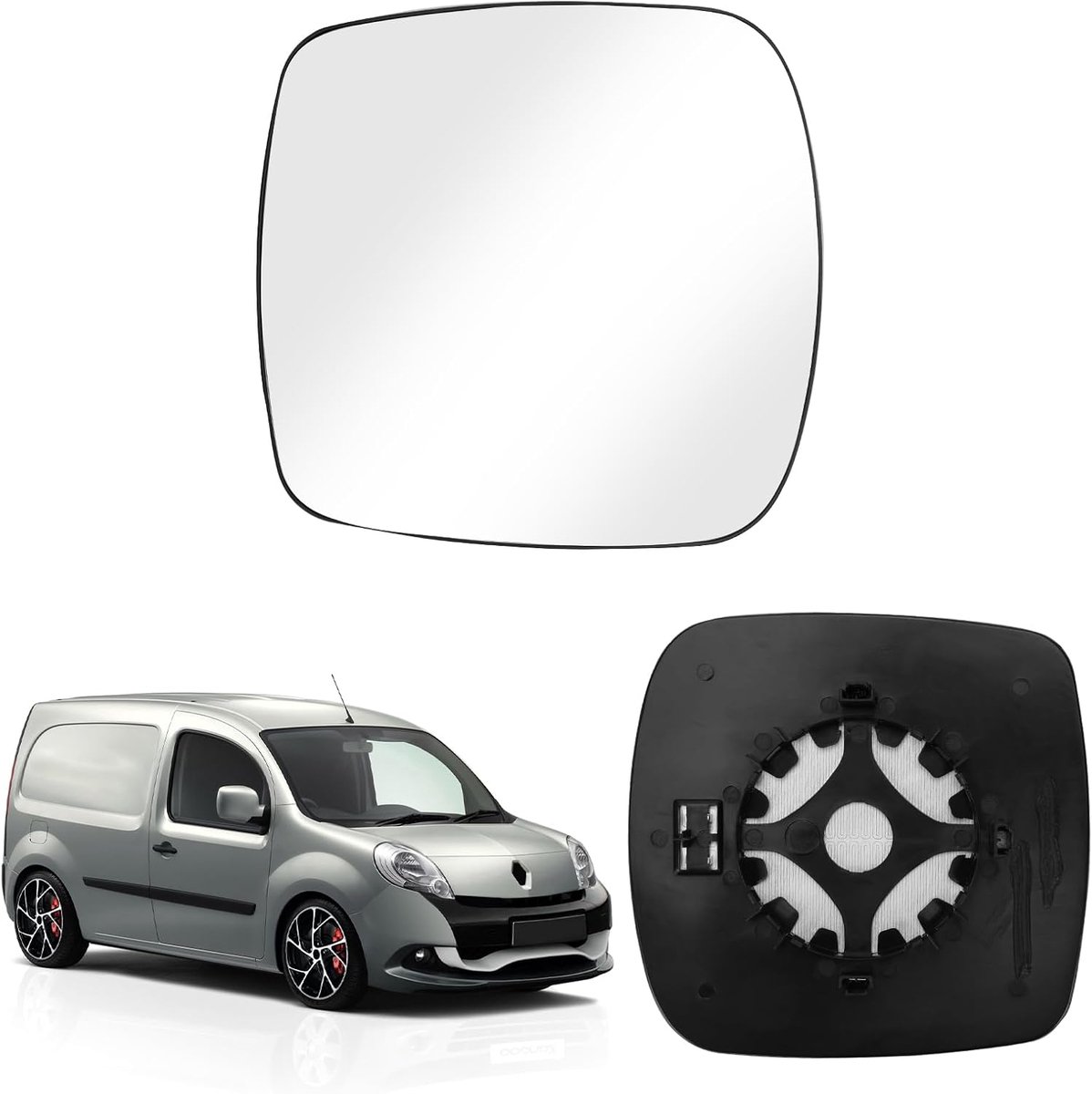 Spiegelglas vervanging Renault Kangoo II 2007-2012 - rechts - hoge kwaliteit - eenvoudig te installeren - ShopVlot