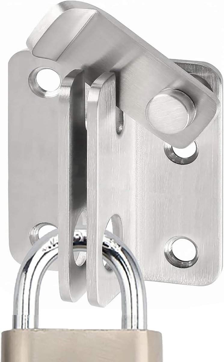Schuifslot 52 x 62 mm - RVS - Veiligheidslock - Geschikt voor tuin en schuur - ShopVlot