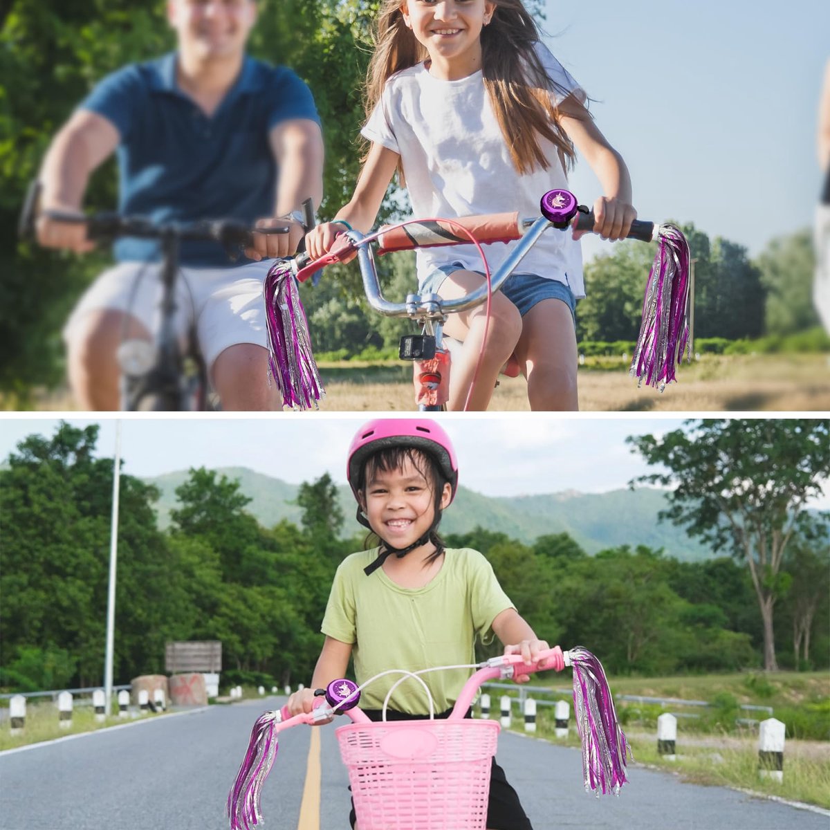 Kinderfietsbel met fietsstreamers - schattige eenhoornbel - kleurrijke kwastjes - voor meisjes - ShopVlot