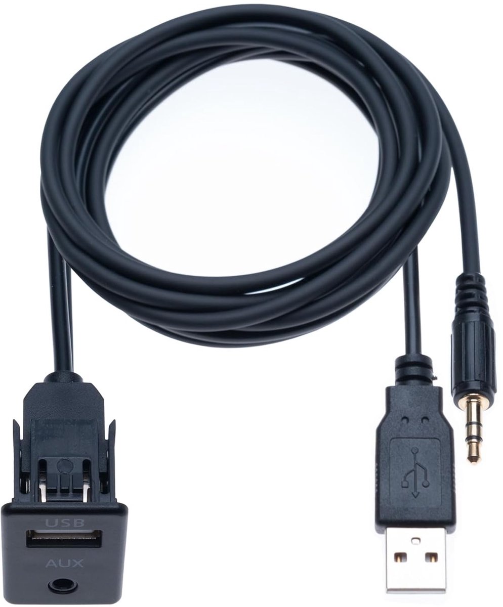 AUX Jack Auto Extension Kabel 1m - Flush Plug Universele Montage - Eenvoudige installatie - Naadloze audiooverdracht - ShopVlot