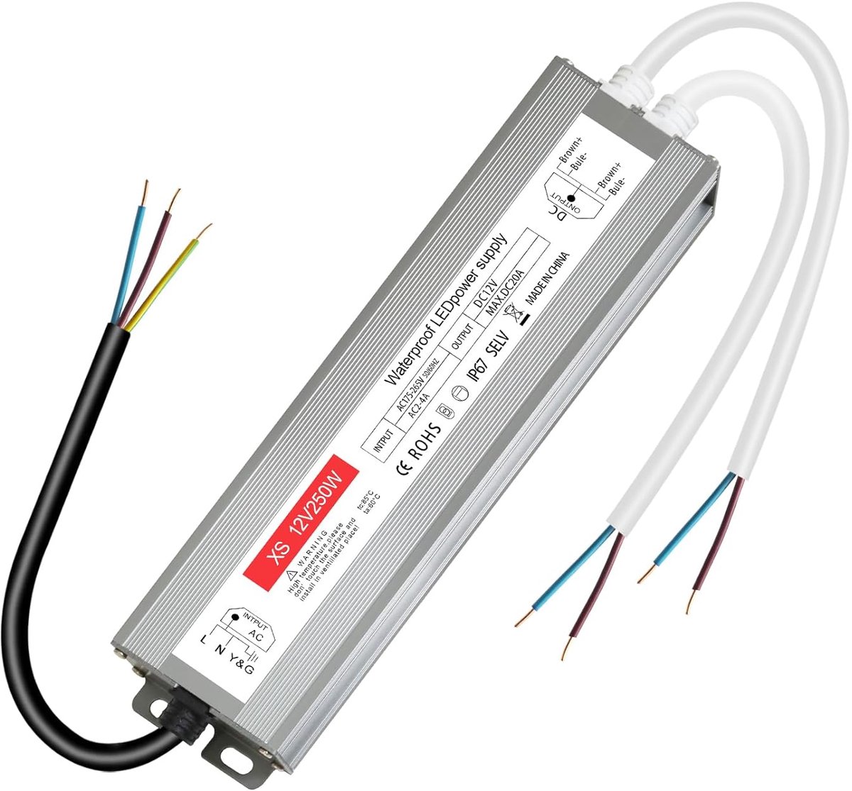 220V, 12V, 250W, 20A, LED Driver, 12V, Waterproof, IP67, AC to DC, Converter 220V, 12V, 12V 250W for G4, GU5.3, MR11 - ShopVlot