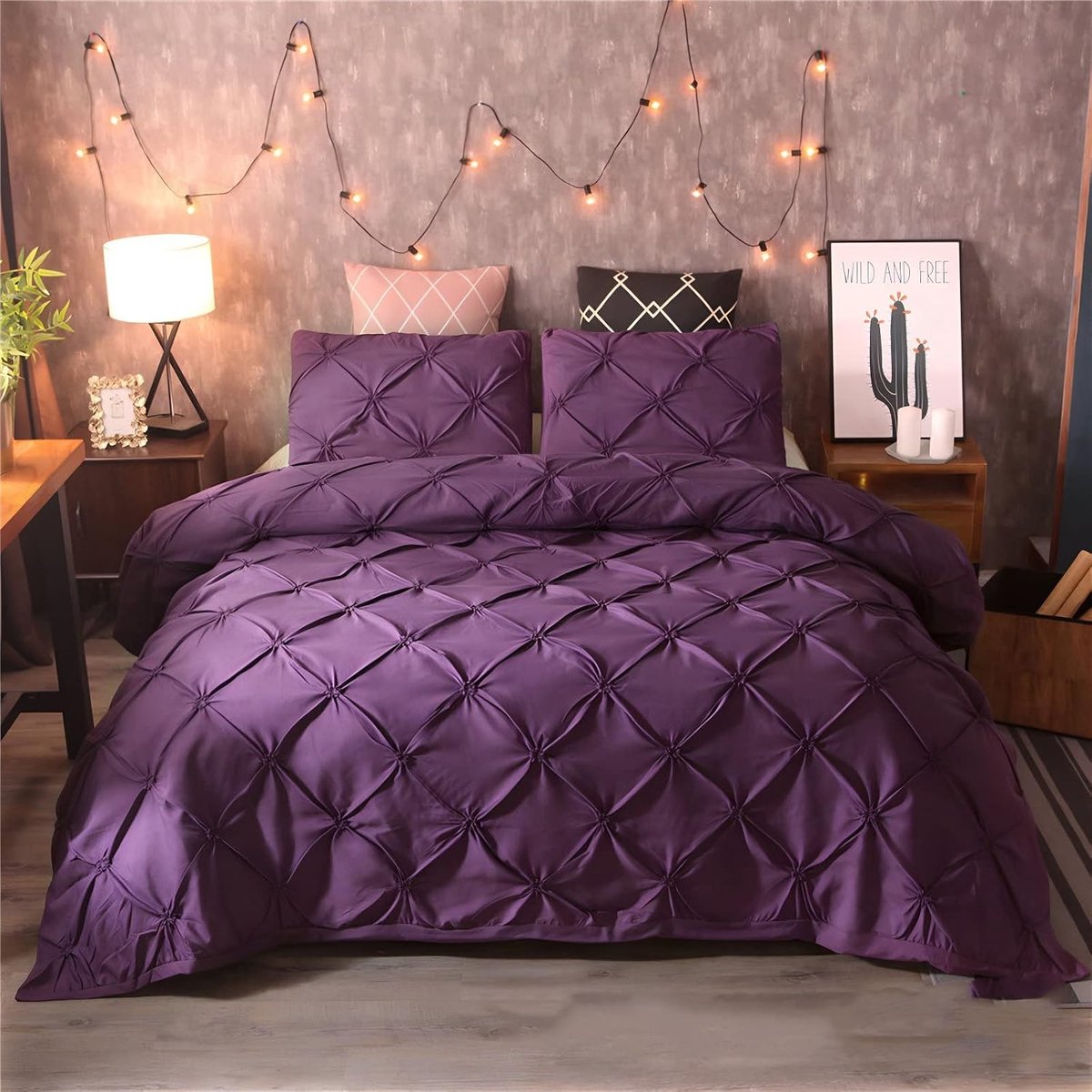 Bedding Set For Adults - Set Of 3 Pieces - Purple - 220x240 Cm - ShopVlot