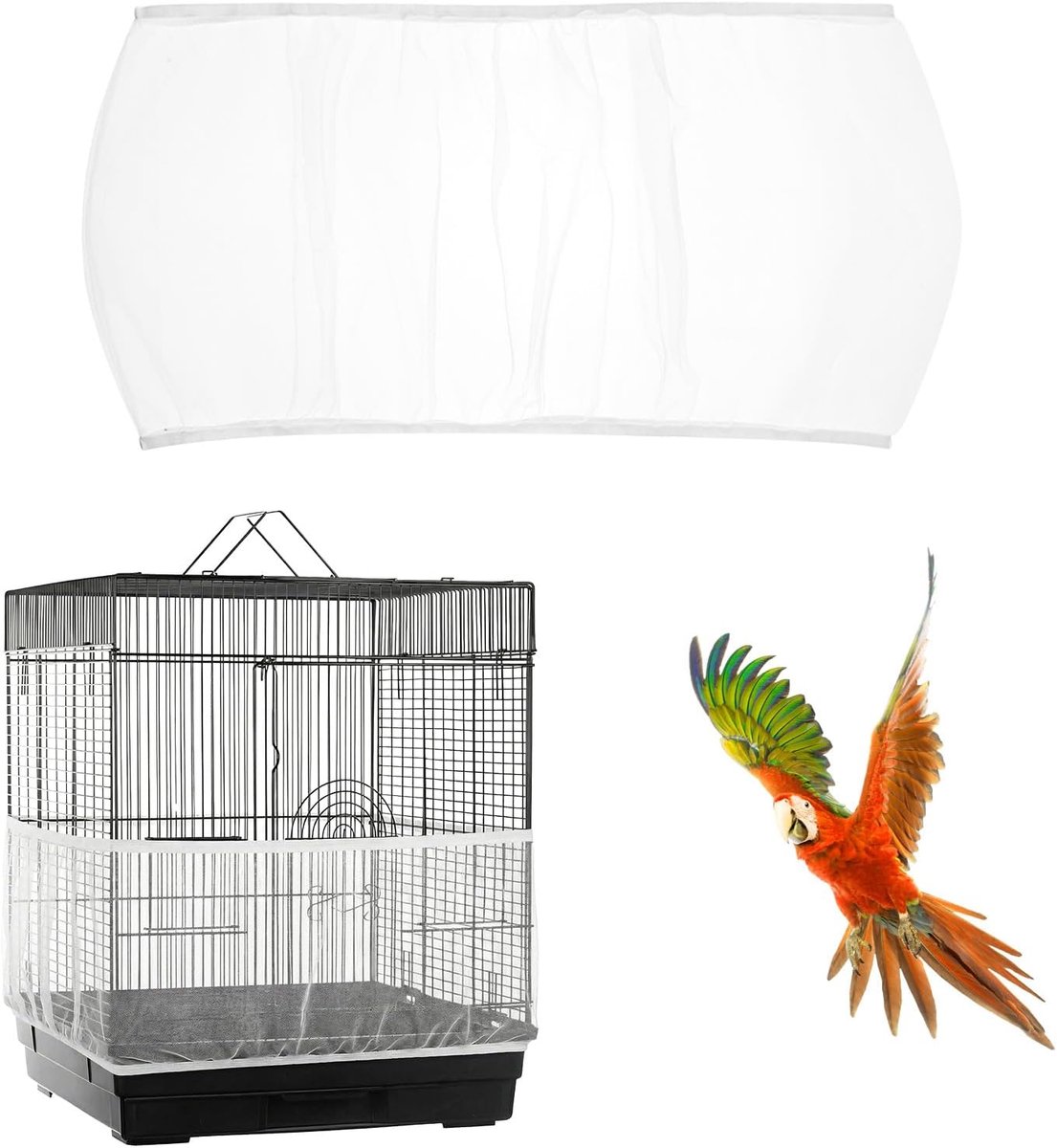 Bird Cage Cover, Bird Cage, Seed Catcher, Bird Cage Protection Net, Parrots, Nylon Mesh, Universal Bird Cage - ShopVlot
