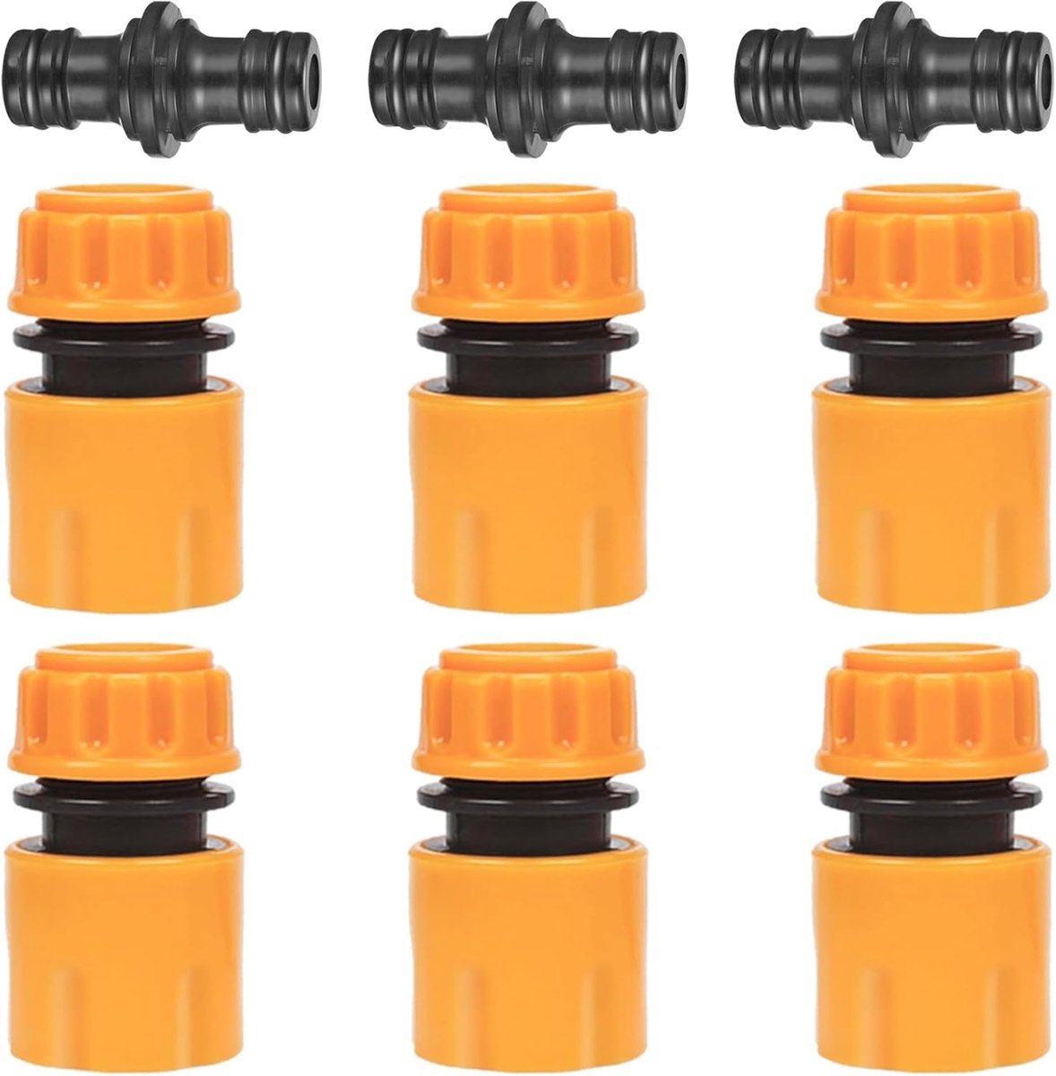 9 Pcs Hose Connector Set, 1/2 Inch Compatible Hose Connectors, Extension Coupling, Double Plug, Extension Coupling - ShopVlot