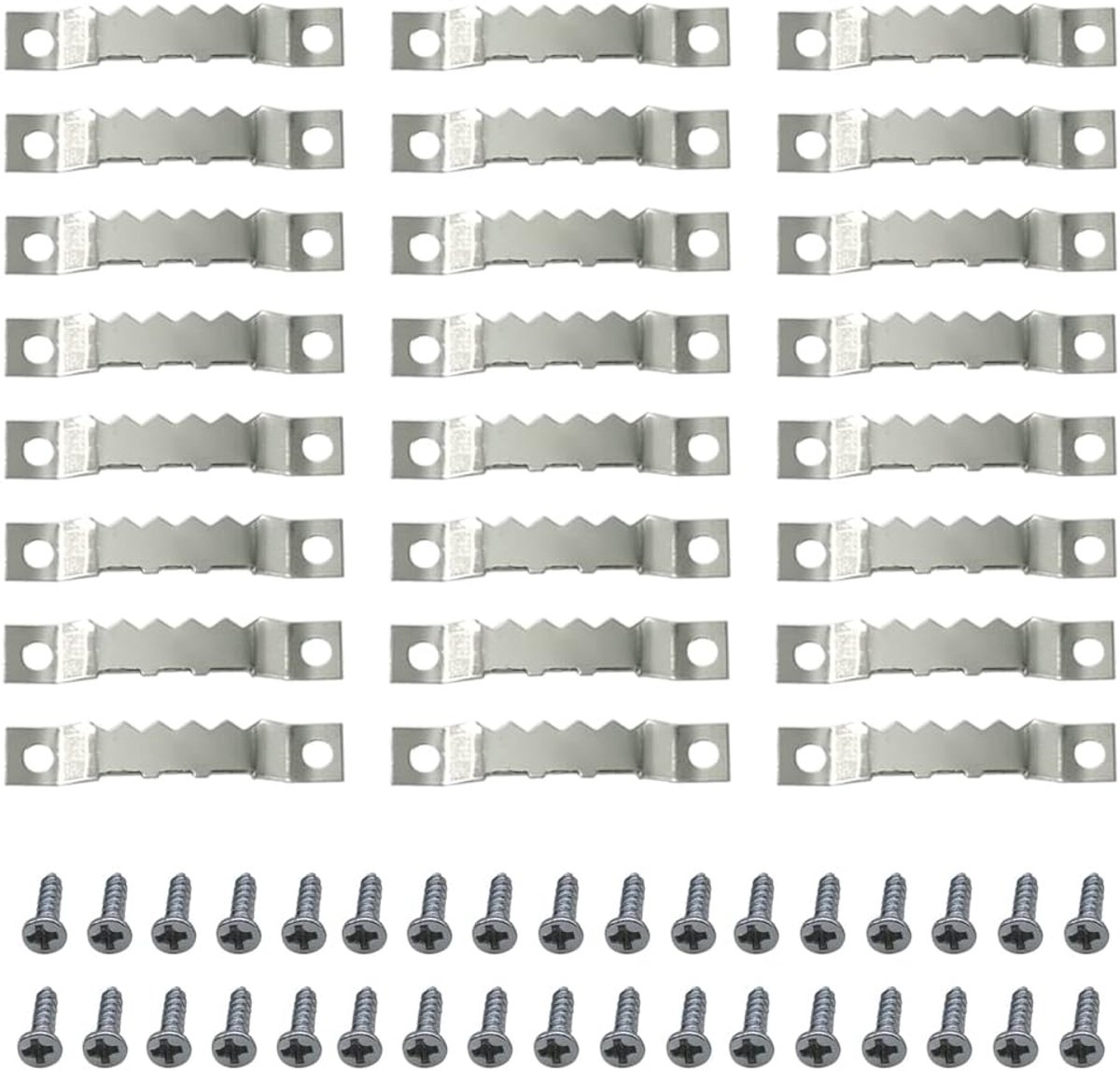 100pcs Sawtooth Picture Frame Hanging Hooks Photo Hanger Canvas Hanging Hooks for Home Decoration (Silver) - ShopVlot
