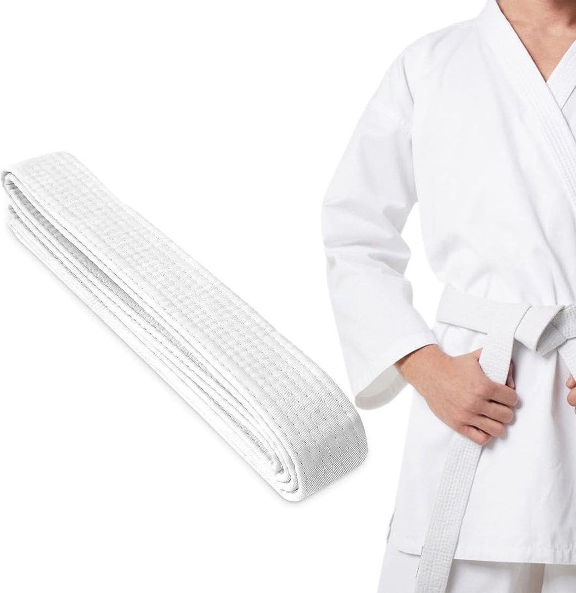 Taekwondo 1 Piece 180 cm Professional Sports Belt Aikido Thick Fabric for Children Belt for Adults Karateriem (White) - ShopVlot