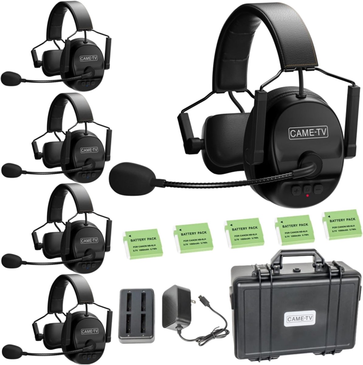 Came-TV KUMINIK8 Duplex Digital Wireless Intercom Headset Distance up to 450m with Hardcase Single Ear 5 Kit - ShopVlot