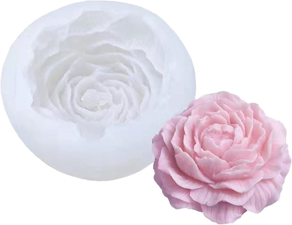 Large Peony Silicone Shape - 3D Flower Candle Shape for DIY Crafts, Ornaments and Scented Candles - ShopVlot