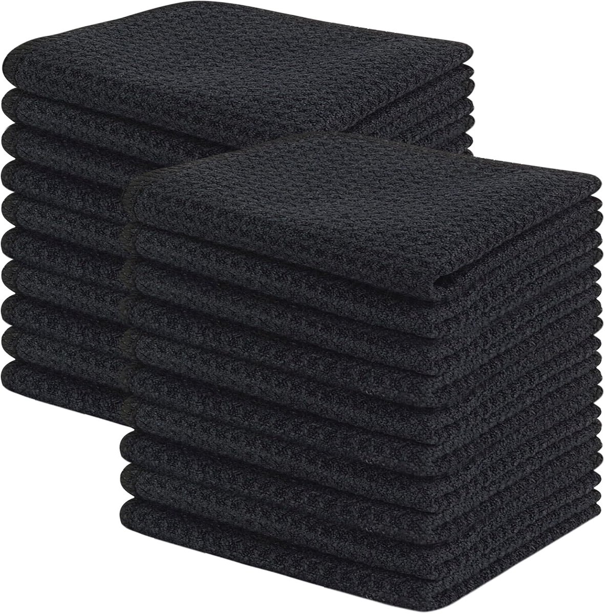 KinHwa Dishcloths Black Dishcloth Washable Dishcloth Waffle Cloth 20x20cm - ShopVlot