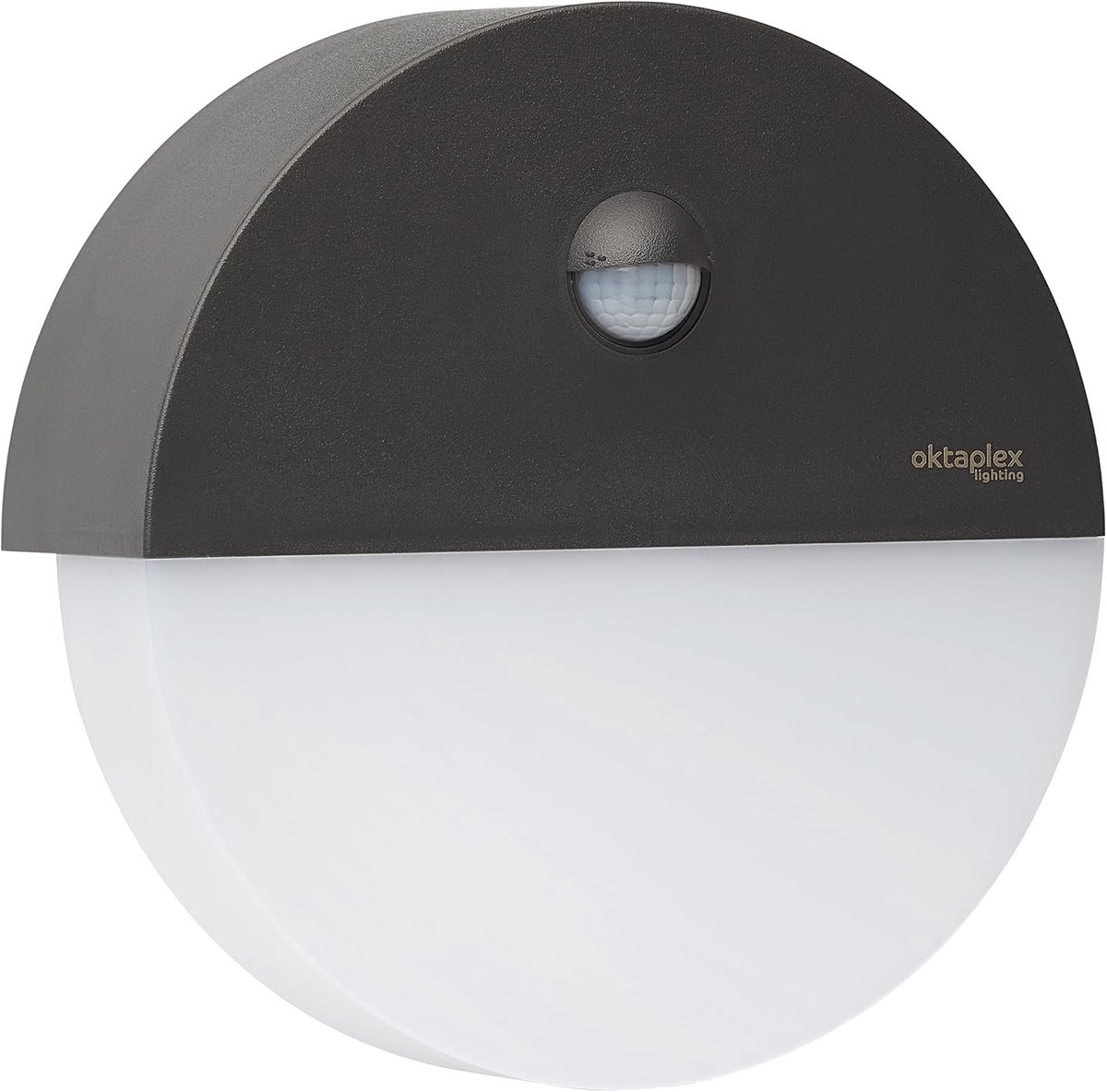 Oktaplex Paz Outdoor Light with Motion Sensor, IP54, 230 V, 10 W, 1000 Lumens, Outdoor Wall Light, Round 3000 K, Warm - ShopVlot