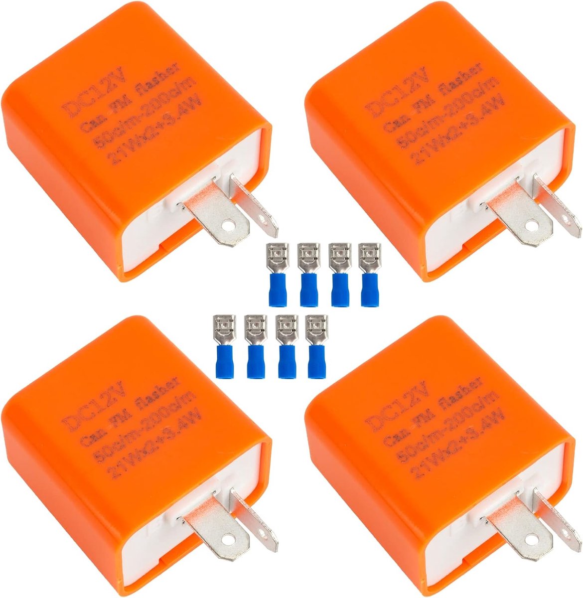 4 x LED Indicator Relay, Flashing Relay, Motorcycle Quad Bike Relay, Self-Load, Adjustable 2-Pin, 12 V - ShopVlot
