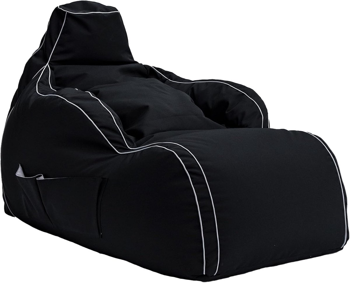 Game Over Video Gaming Bean Bag Deck Chair - Indoors Living Room - Side Pockets for Controllers - Headphone Holder - ShopVlot