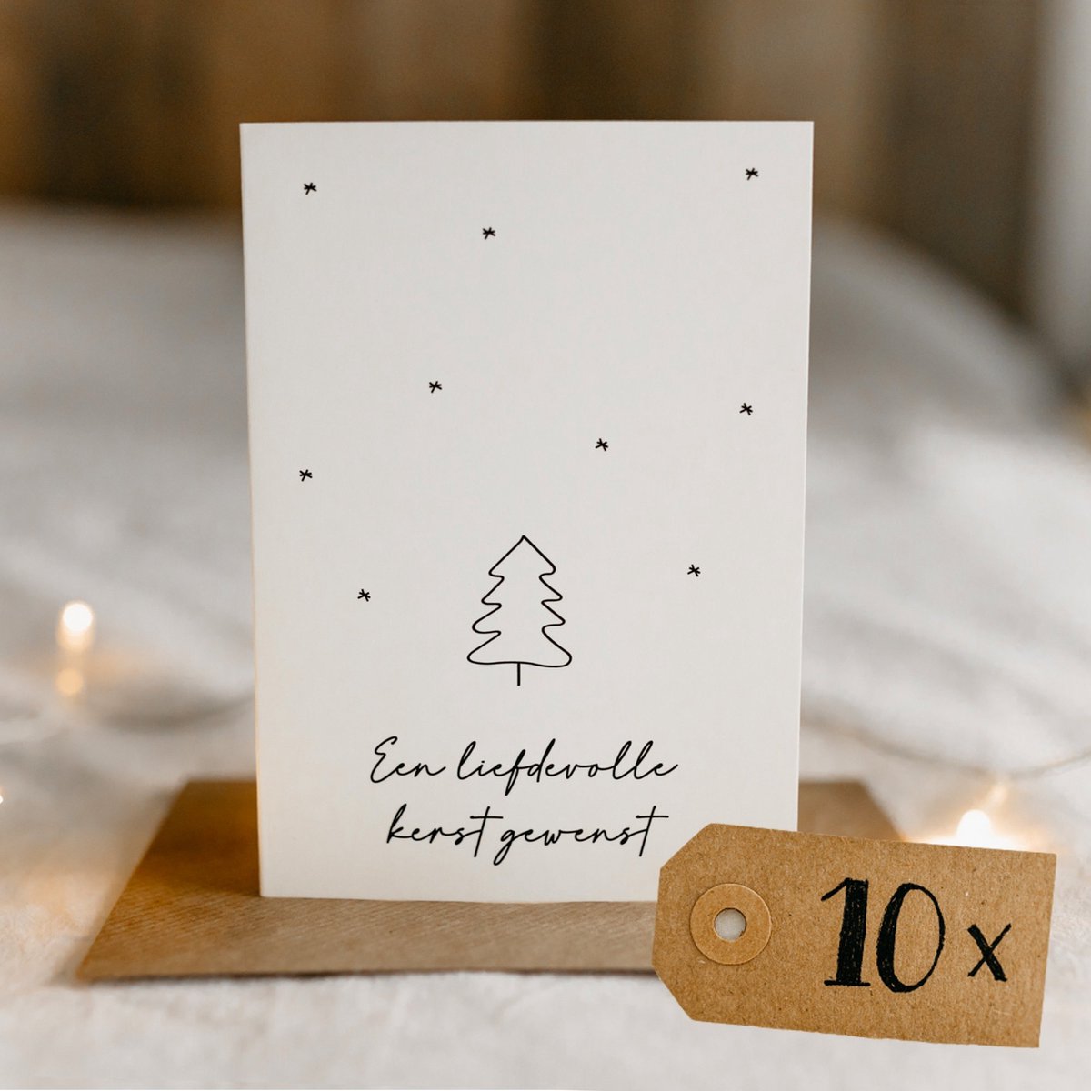 10x hippe Nederlandse kerstkaarten (A6 formaat) - kerst kaarten om te versturen - kaartenset - kaartjes blanco - kaartjes met tekst - Luxe kerstkaarten