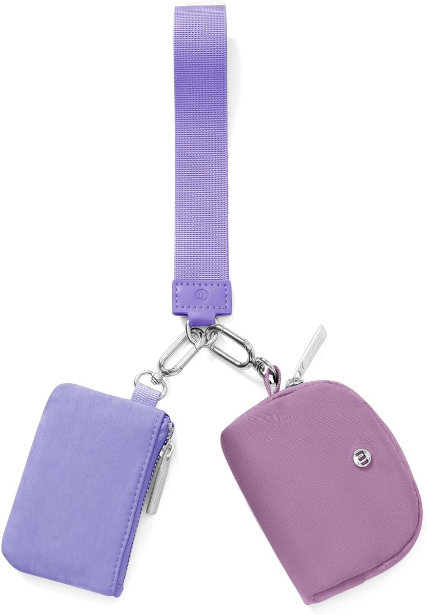 AOTM Small Purse for Men and Women, Keychain, Bracelet, Wallet, (Double Pocket), Removable Zip, Portable Sports Wallet - ShopVlot