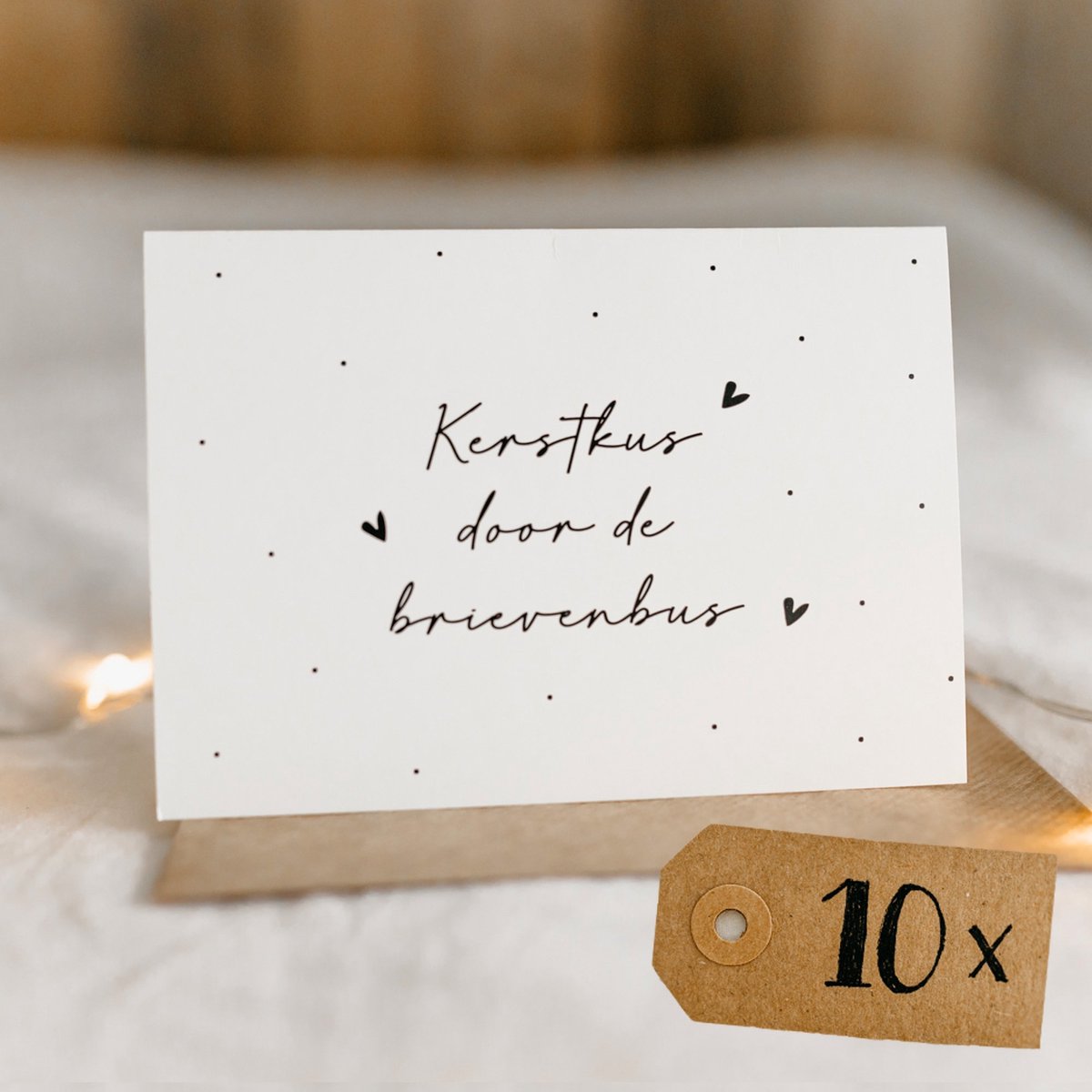 10x hippe Nederlandse kerstkaarten (A6 formaat) - kerst kaarten om te versturen - kaartenset - kaartjes blanco - kaartjes met tekst - Luxe kerstkaarten