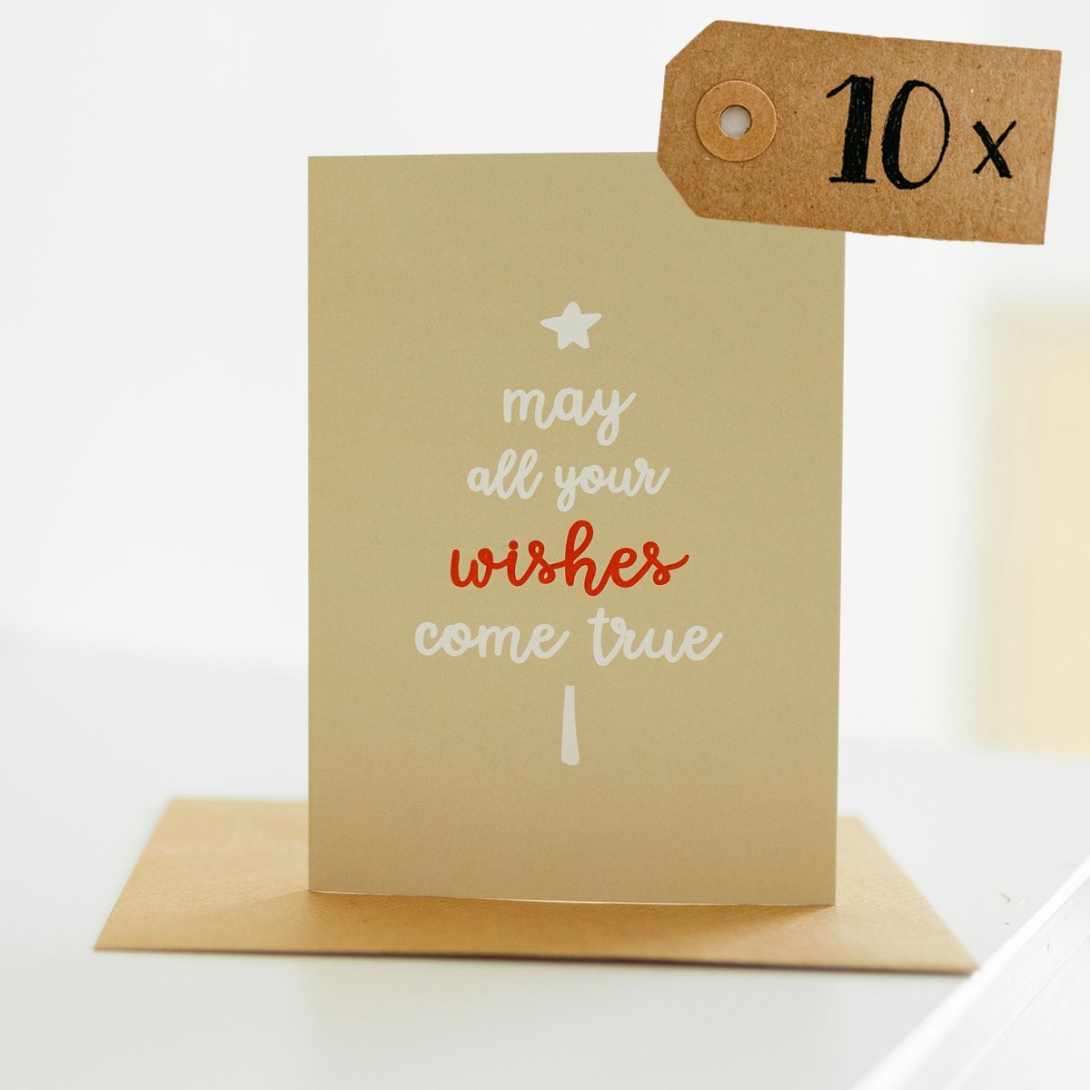 10x hippe kerstkaarten (A6 formaat) - kerst kaarten om te versturen - kaartenset - kaartjes blanco - kaartjes met tekst - luxe kerstkaarten - feestdagenkaarten - kerstkaart - wenskaarten