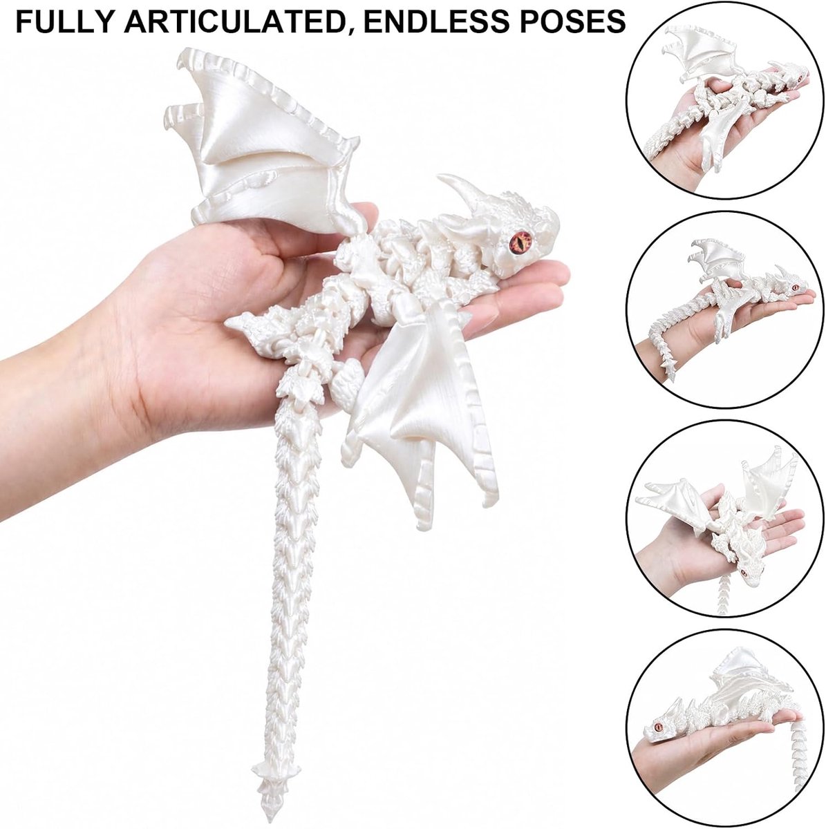 3D-vlieger met vleugels, 30 cm vlieger, speelgoed met ogen - Flexibel en buigzaam realistisch vliegerspeelgoed met - ShopVlot
